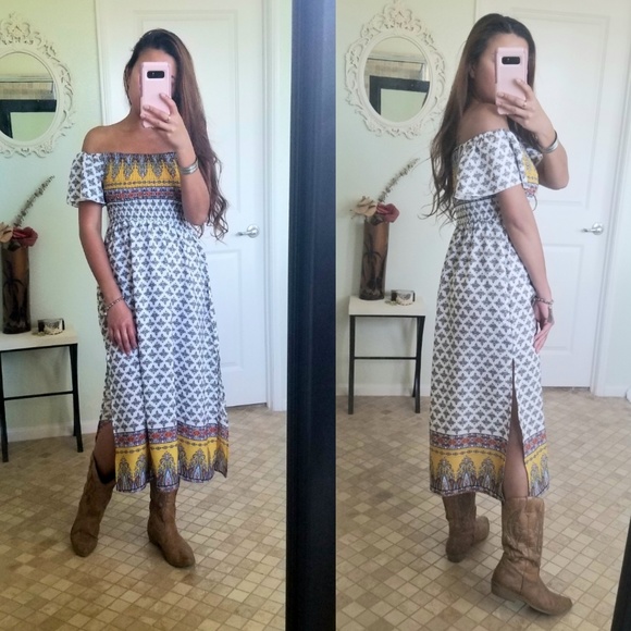 Boho on or off shoulder dress - Picture 6 of 8